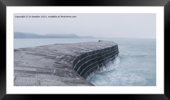 The Cobb, Lyme Regis Framed Mounted Print by Jo Sowden