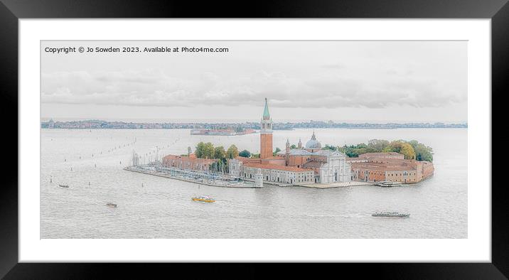 The Church of San Giorgio Maggiore, Venice Framed Mounted Print by Jo Sowden