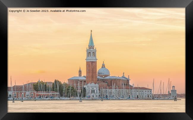 The Church of San Giorgio Maggiore, Venice Framed Print by Jo Sowden