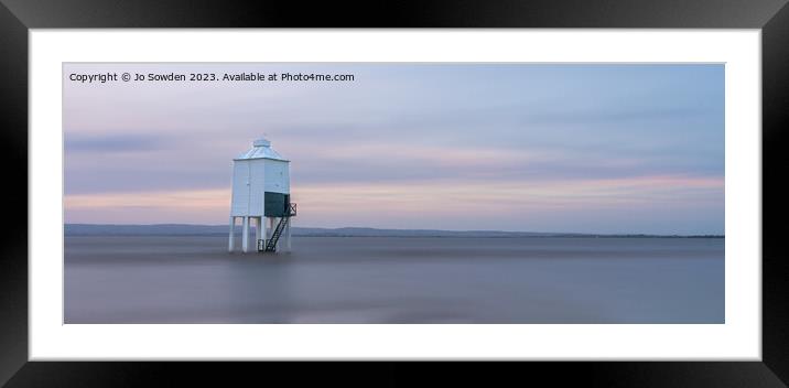 Burnham Lighthouse at Sunset Framed Mounted Print by Jo Sowden