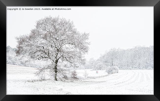 First snow of 2021 Framed Print by Jo Sowden