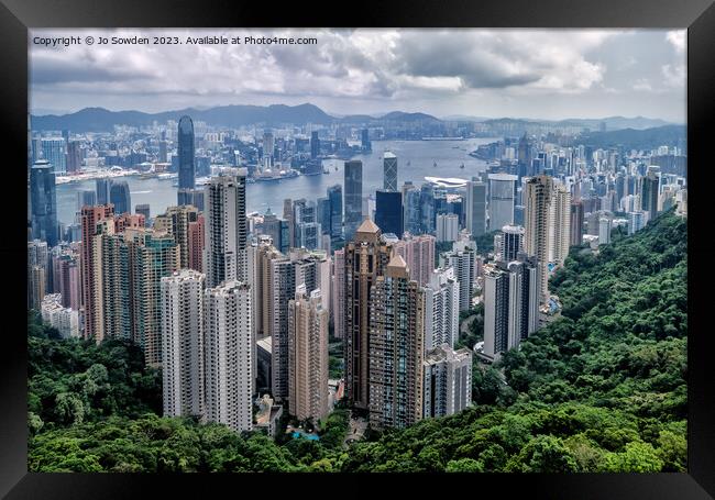 View from Victoria Peak, Hong Kong Framed Print by Jo Sowden