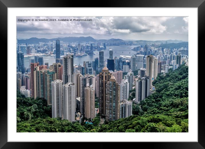 View from Victoria Peak, Hong Kong Framed Mounted Print by Jo Sowden