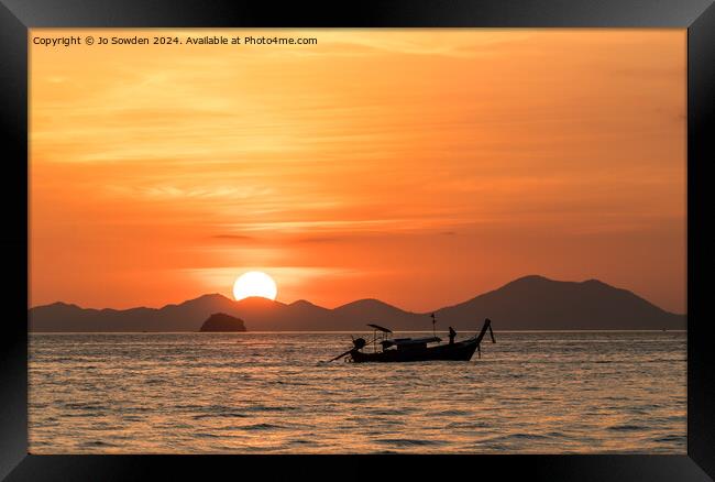 Sunset at Ao Nang, Thailand Framed Print by Jo Sowden