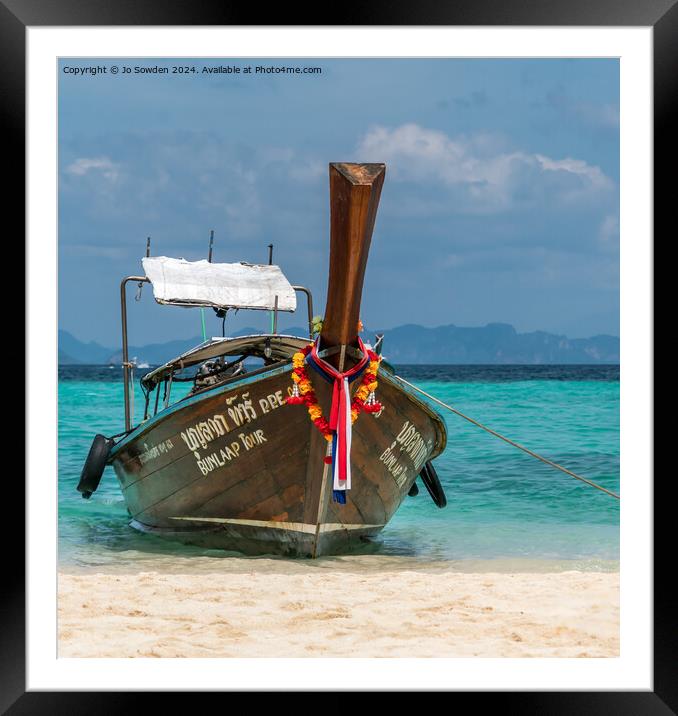 Thai Boat transport Framed Mounted Print by Jo Sowden