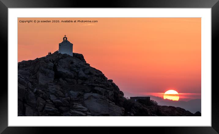 Watching the Sunset, Ios Framed Mounted Print by Jo Sowden