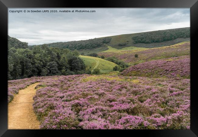 Yorkshire Heather landscape Framed Print by Jo Sowden