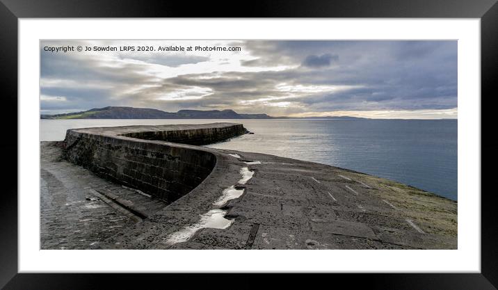 The Cobb, Lyme Regis Framed Mounted Print by Jo Sowden