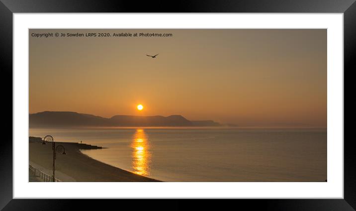 Lyme Regis Sunrise Framed Mounted Print by Jo Sowden