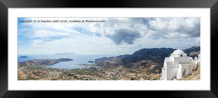 Greek Island View, Serifos Framed Mounted Print by Jo Sowden