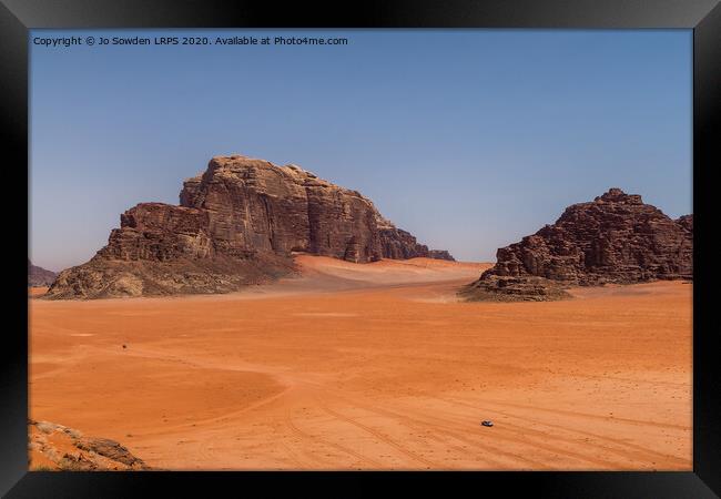 Desert landscape, Wadi Rum Framed Print by Jo Sowden