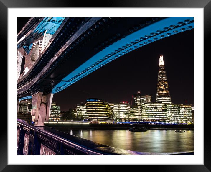 The Shard, From Tower Bridge. Framed Mounted Print by Jo Sowden