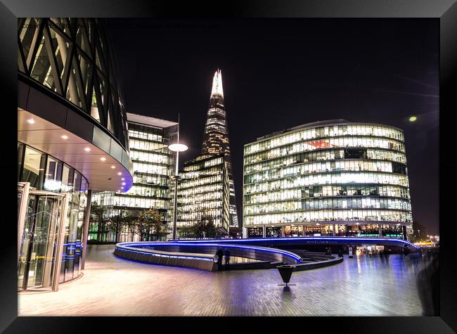 London View at Night Framed Print by Jo Sowden