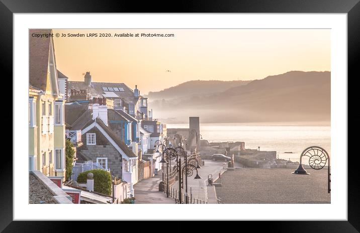 Marine Parade, Lyme Regis at dawn Framed Mounted Print by Jo Sowden