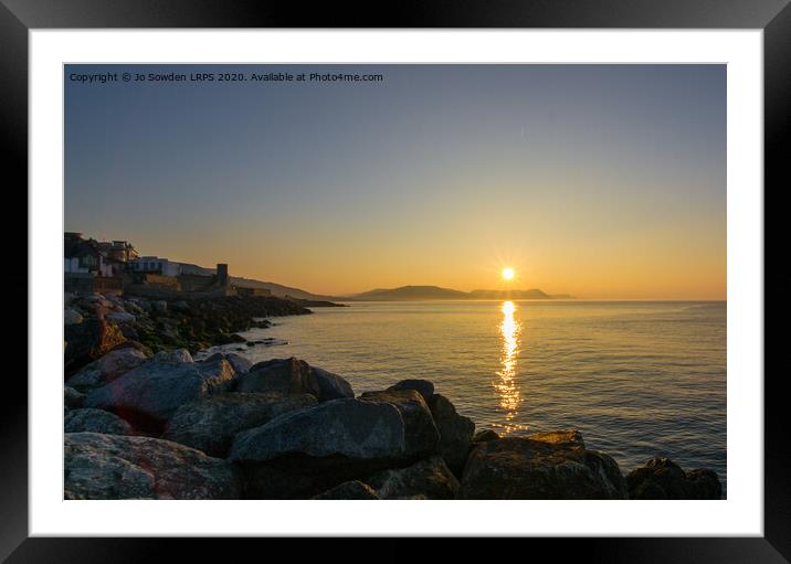 Sunrise in Lyme Regis Framed Mounted Print by Jo Sowden