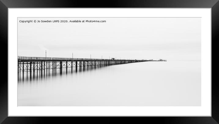 Southend Pier, in Mono Framed Mounted Print by Jo Sowden