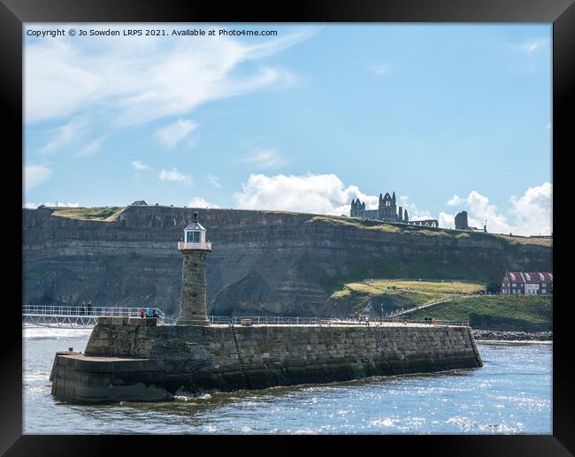 Whitby Harbour Framed Print by Jo Sowden