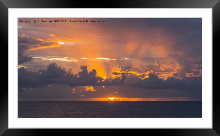 Barbados Sunset Framed Mounted Print by Jo Sowden