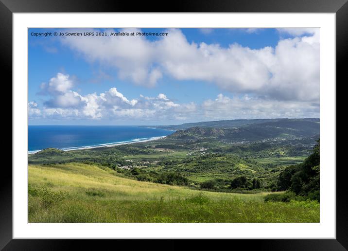 View from Cherry Tree Hill, Barbados Framed Mounted Print by Jo Sowden