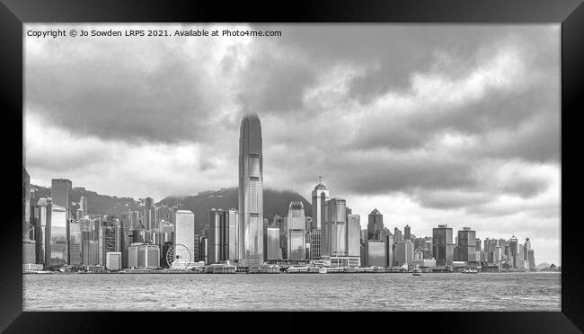 Hong Kong Skyline from Kowloon Bay Framed Print by Jo Sowden