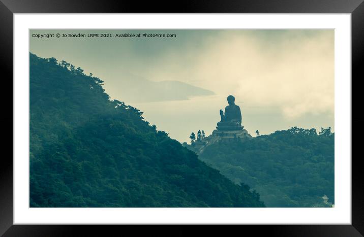 Big Buddha, Lantau Island Framed Mounted Print by Jo Sowden