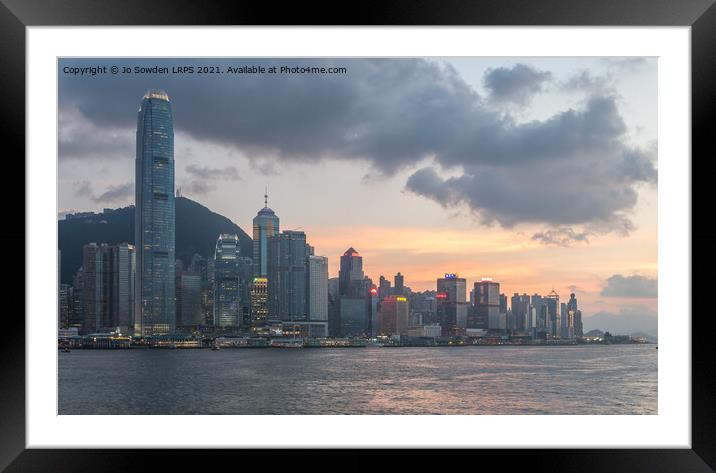 Hong Kong at Sunset Framed Mounted Print by Jo Sowden