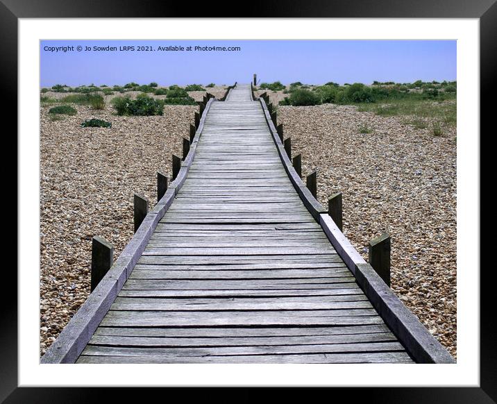 Path to beach Framed Mounted Print by Jo Sowden