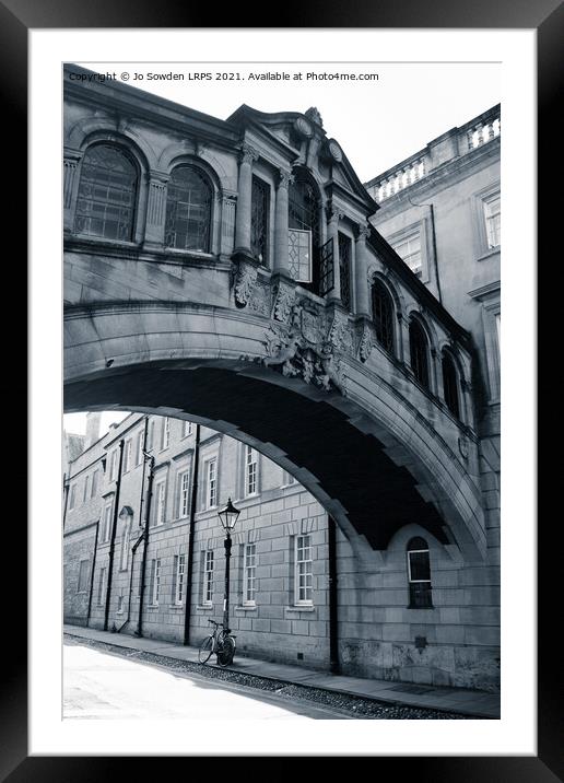 Bridge of Sighs, Oxford Framed Mounted Print by Jo Sowden