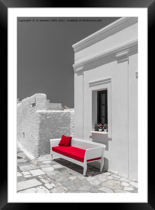 The Red Sofa Framed Mounted Print by Jo Sowden