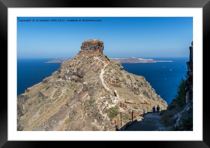 Skaros Hill, Santorini Framed Mounted Print by Jo Sowden