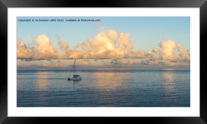 Early morning tranquility, Barbados Framed Mounted Print by Jo Sowden