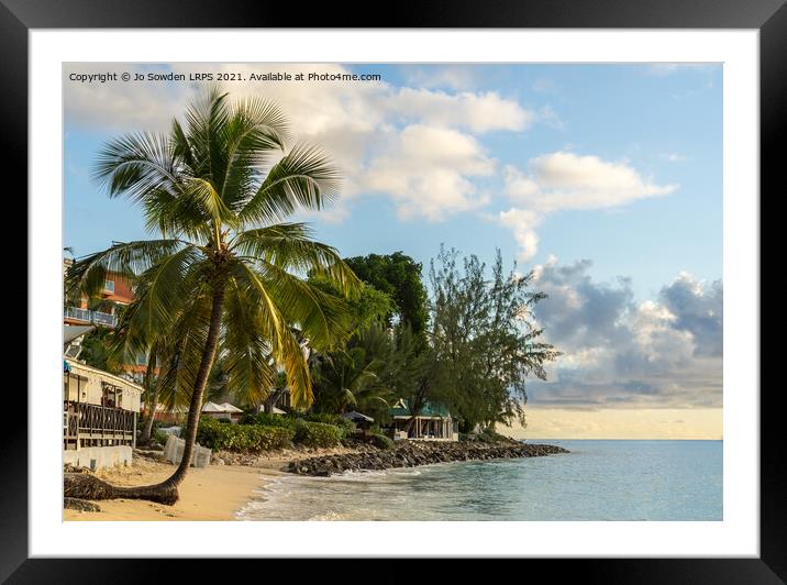 Holetown Beach, Barbados Framed Mounted Print by Jo Sowden
