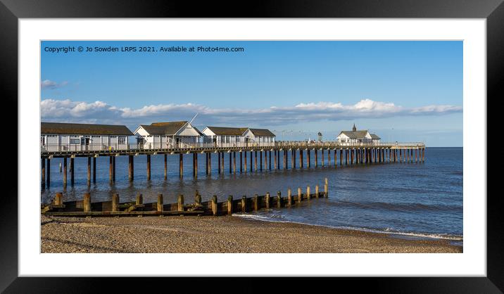 Southwold Pier in the afternoon Framed Mounted Print by Jo Sowden