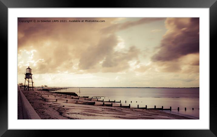 Dovercourt Beach Framed Mounted Print by Jo Sowden