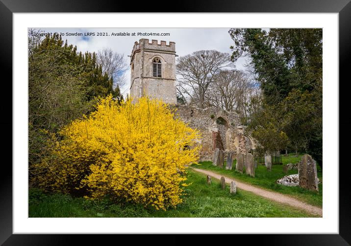Ayot St Lawrence Church Framed Mounted Print by Jo Sowden
