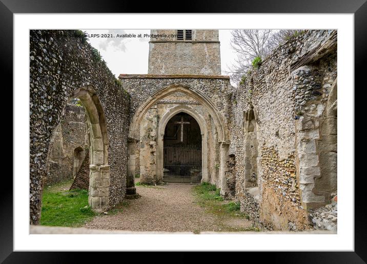 Ayot St Lawrence ruined Church,  Framed Mounted Print by Jo Sowden