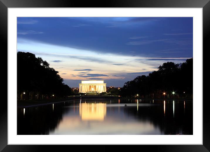 Lincoln Memorial At Dusk Framed Mounted Print by Kerri Dowling