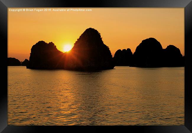  Sunset over Ha Long Bay Framed Print by Brian Fagan