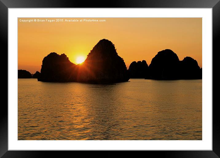  Sunset over Ha Long Bay Framed Mounted Print by Brian Fagan
