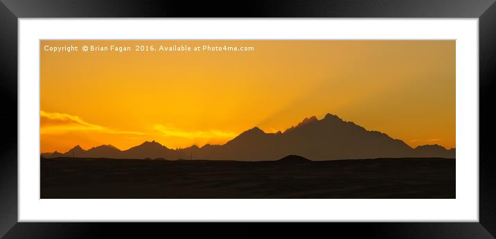 Sunset in Egypt Framed Mounted Print by Brian Fagan