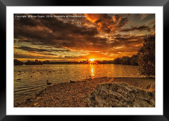 Sunset over Attenborough Framed Mounted Print by Brian Fagan