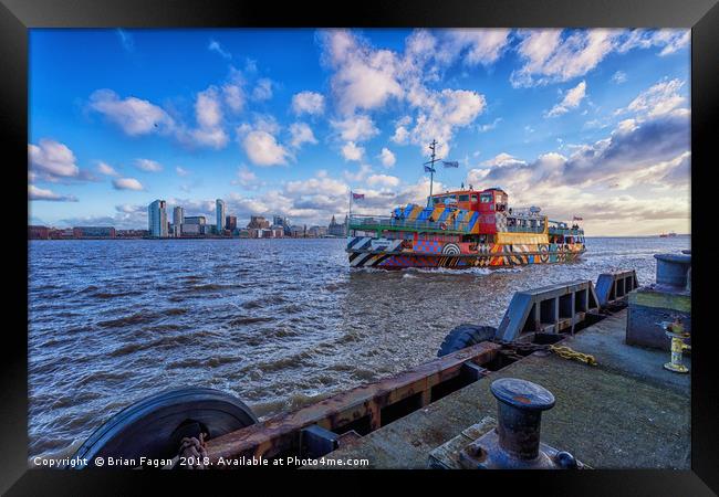 Ferry across the Mersey Framed Print by Brian Fagan