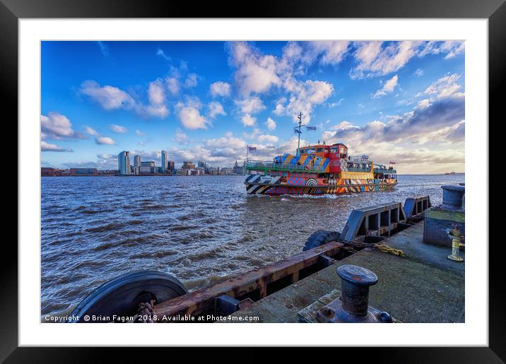 Ferry across the Mersey Framed Mounted Print by Brian Fagan