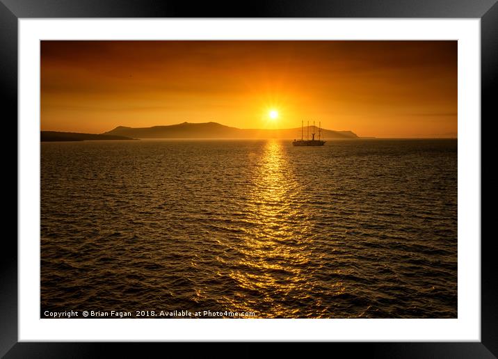 Mediterranean sunset Framed Mounted Print by Brian Fagan