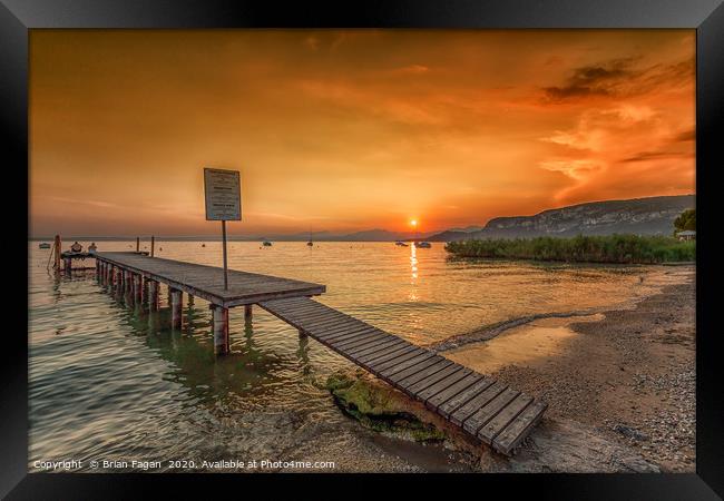 A Breathtaking Lake Garda Sunset Framed Print by Brian Fagan
