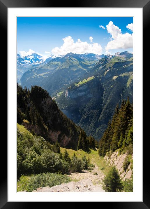 Swiss alps at Interlaken Framed Mounted Print by Owen Bromfield