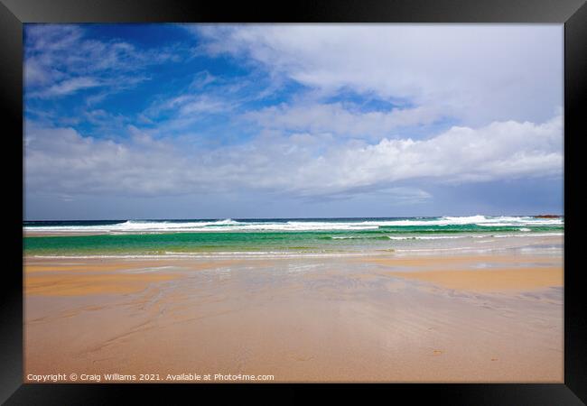 Sea, Sky and Sand Framed Print by Craig Williams