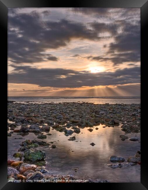 Cuckmere Haven Winter Sunset Framed Print by Craig Williams