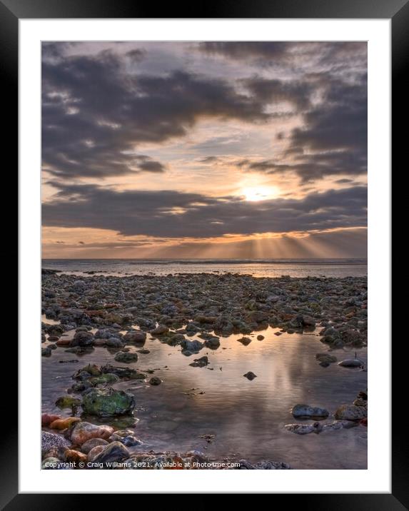 Cuckmere Haven Winter Sunset Framed Mounted Print by Craig Williams