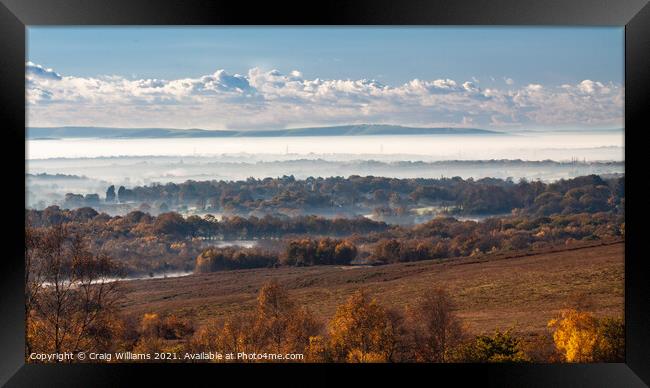 Mist over Sussex Weald Framed Print by Craig Williams